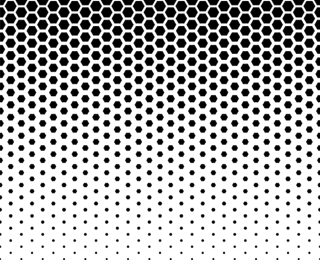 Vector geometric pattern seamless in one direction halftone optical effect long fade out hexagon figures