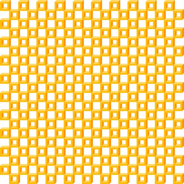 Vector geometric pattern, seamless square simple background texture 3d orange isometric box