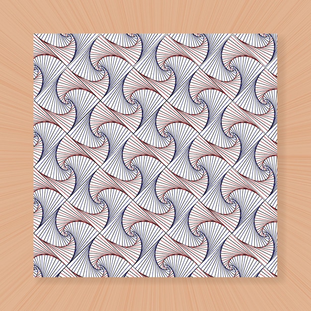 Geometric Pattern With Blue and Red Waves