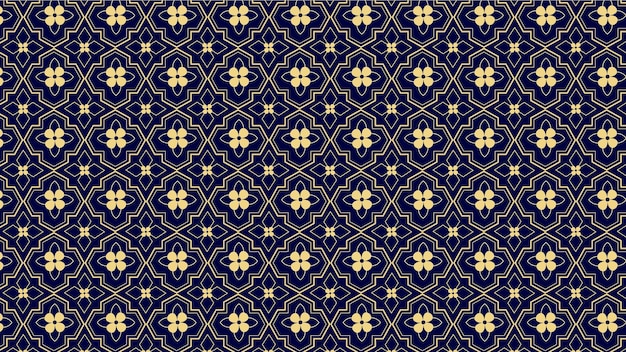 geometric pattern with flower pattern design premium vector