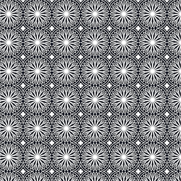 geometric pattern with flower pattern design premium vector