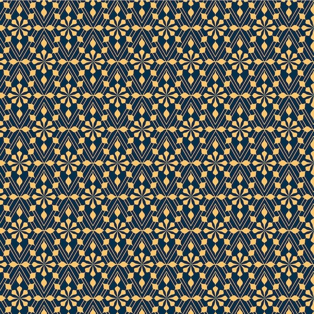 geometric pattern with flower pattern design premium vector