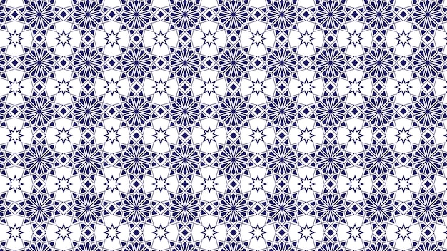 geometric pattern with flower pattern design premium vector