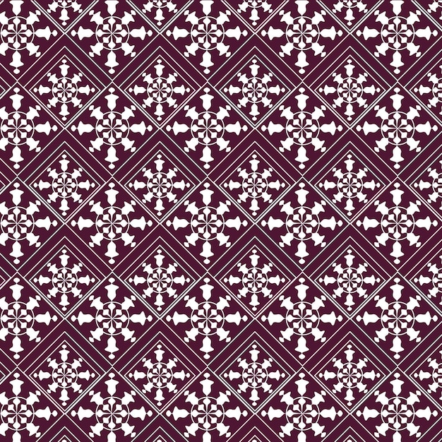 Geometric pattern with flower pattern design premium vector