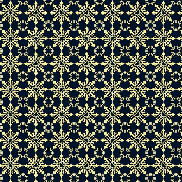 Geometric pattern with flower pattern design premium vector