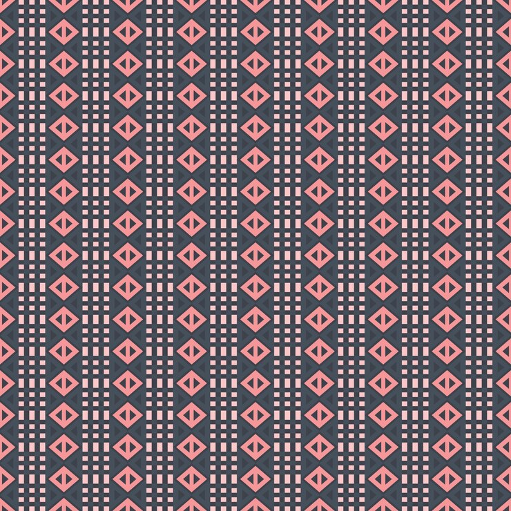 Vector geometric pattern with pink and blue colors