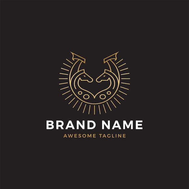 Geometric Pegasus Monoline Logo Template