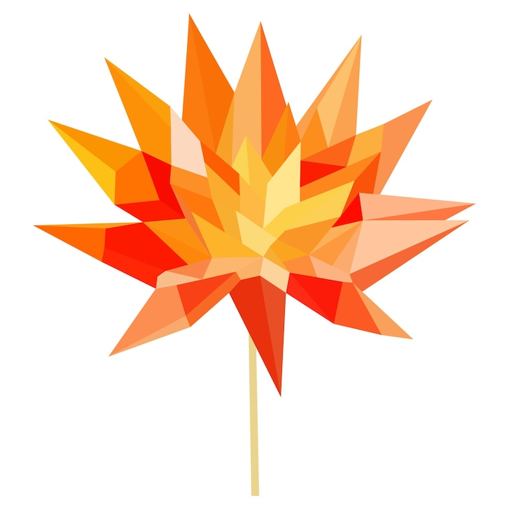 Vector geometric polygonal flower art