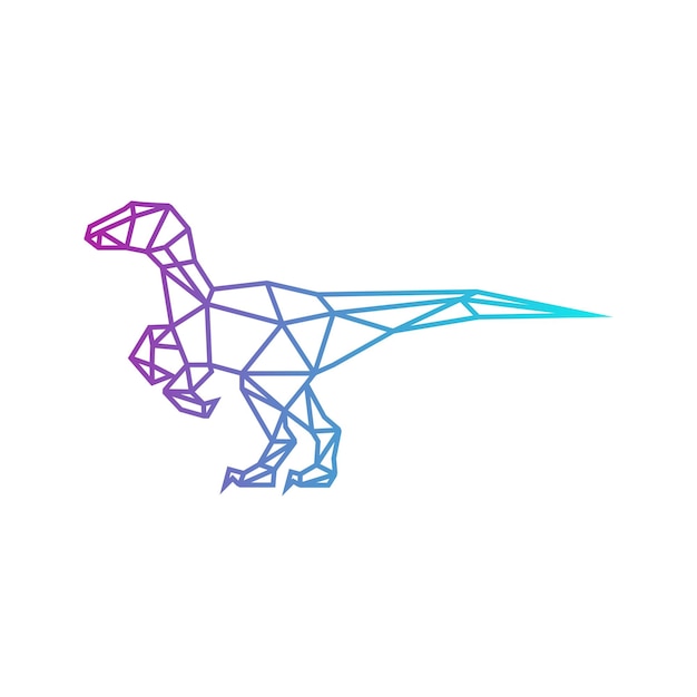 Vettore vettore di disegno del logo del velociraptor poligonale geometrico