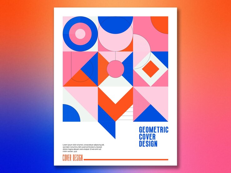 Vector geometric poster design template