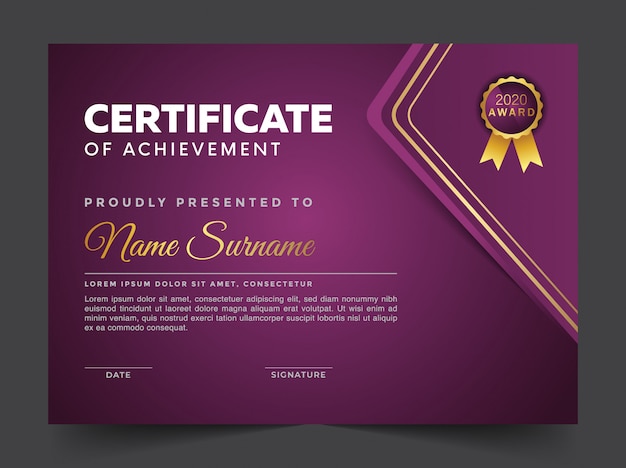 Geometric premium certificate design template