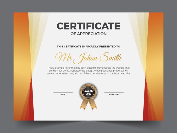 Geometric premium multipurpose certificate diploma template