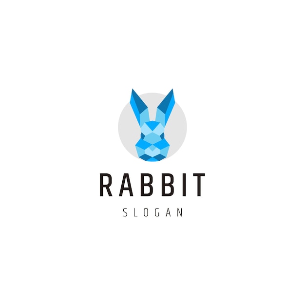 Geometric rabbit logo icon design