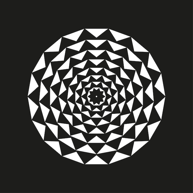 Vector geometric radial radiating element abstract mandala motif vector nonfigurative icon