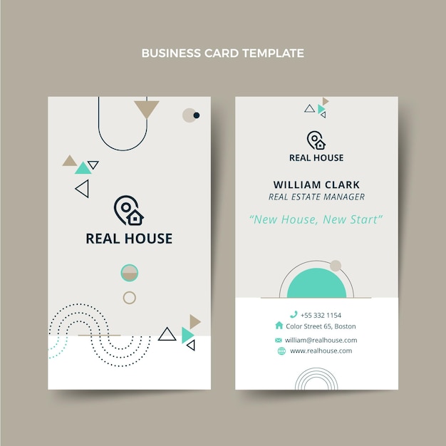 Geometric real estate vertical business card