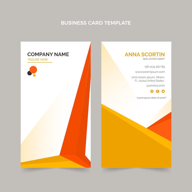 Vector geometric real estate vertical business card