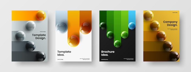 Geometric realistic balls banner layout collection