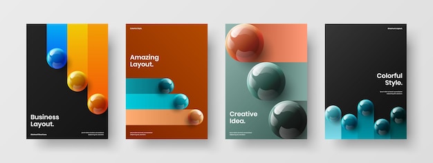 Geometric realistic balls cover concept collection