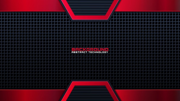 Geometric red and black color abstract background vector illustration