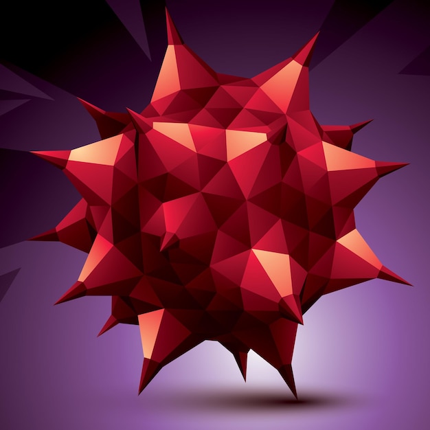 Вектор Геометрическая красная многоугольная структура, элемент современной науки и техники. архитектурное моделирование.