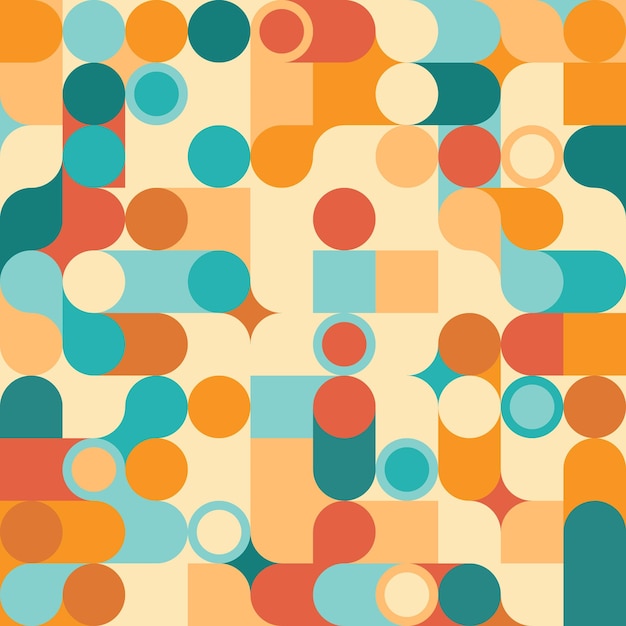 Geometric retro background made of circles