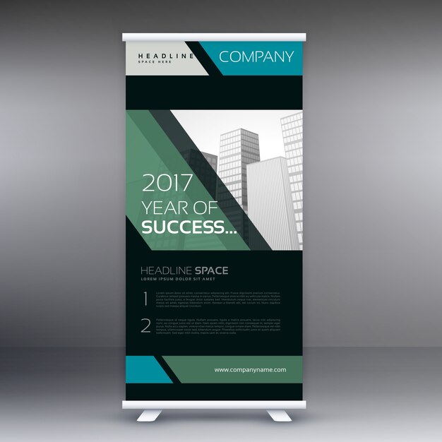 Geometric roll up banner template