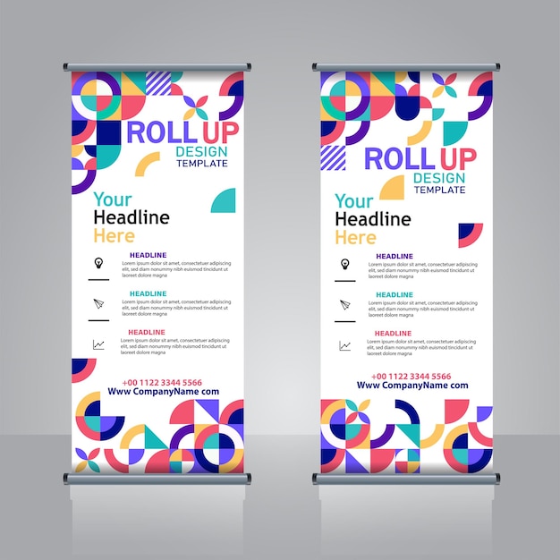 Geometric Roll up banner template