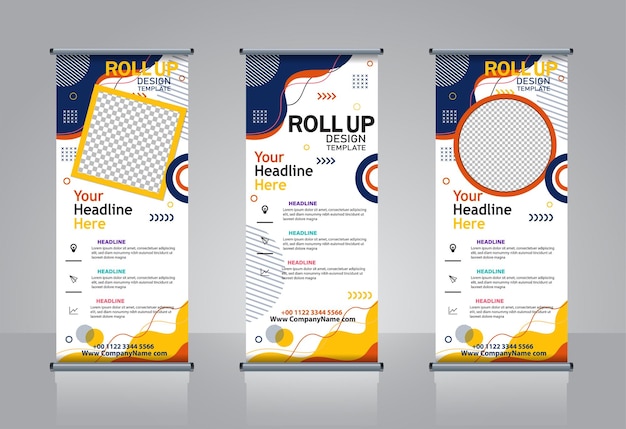 Geometric Roll up banner template