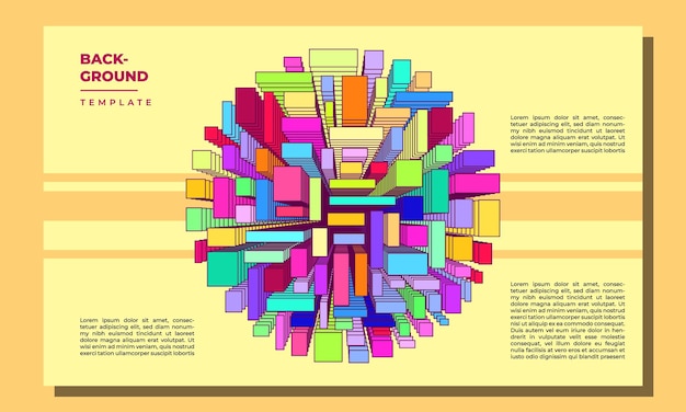 Vettore strati geometrici arrotondati e rettangolari modello di sfondo copia spazio per poster o banner artistici