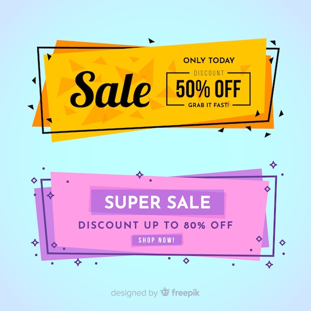 Geometric sales banners