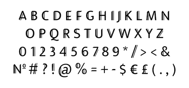 Набор геометрических алфавитов без засечек. Векторная декоративная типография. Стиль декоративного набора. Латинский шрифт для заголовков. Модные буквы и цифры для графических плакатов, баннеров, текстов приглашений