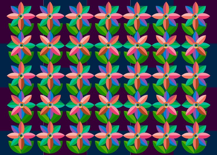 वेक्टर geometric seamless flower background