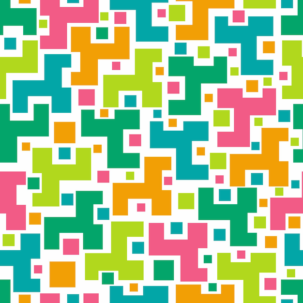 Geometric seamless pattern Abstract style Colorful shapes