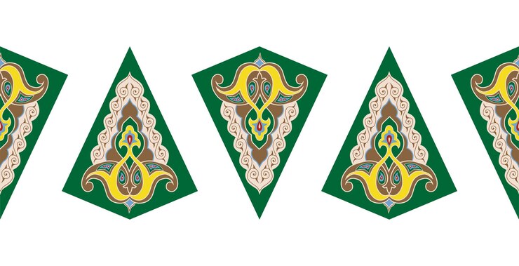 वेक्टर geometric seamless pattern arabesque decorative asian folk seamless pattern ethnic ornament kyrgyz kazakhs bashkirs tatars yakut mongols