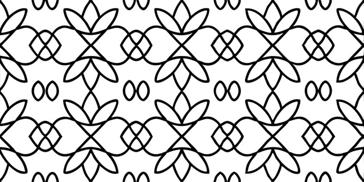 Vector geometric seamless pattern black and white abstract design