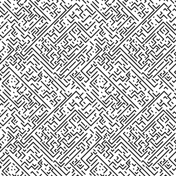Vector geometric seamless pattern black and white striped repeatable texture