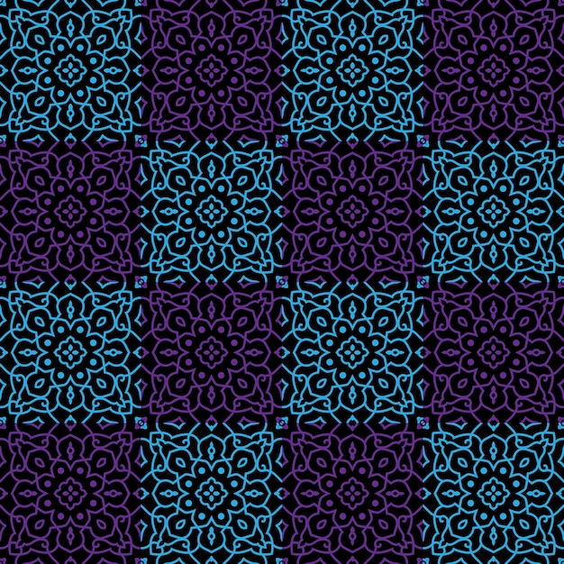 Geometric seamless pattern design in two colors green and blue