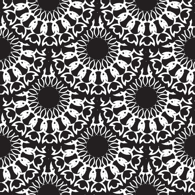 Geometric seamless pattern, moroccan tiles design, seamless black tile background