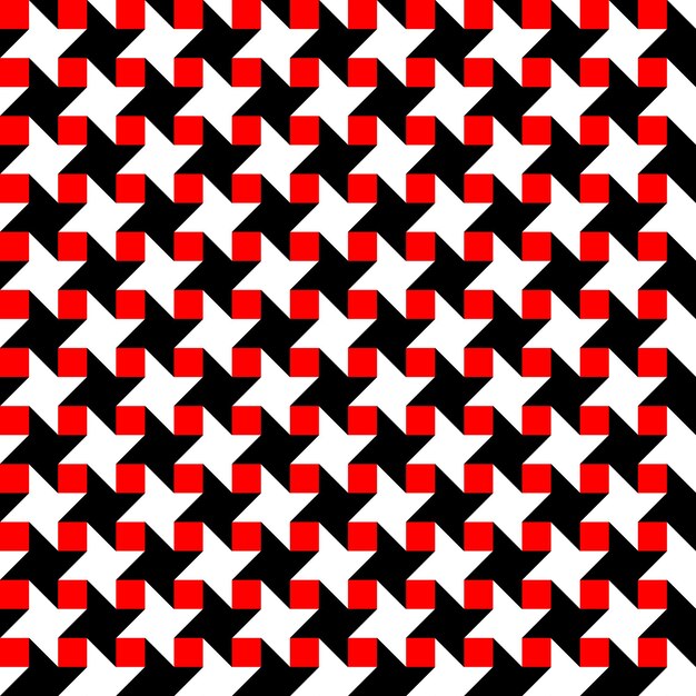 Vector geometric seamless pattern in red black and white