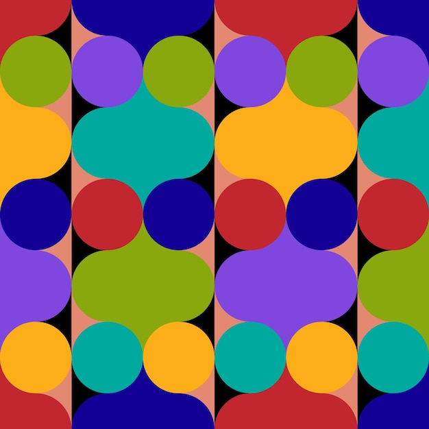 Geometric seamless pattern in retro style