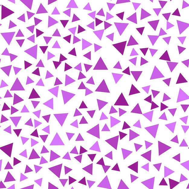 Geometric seamless pattern of small triangles in various shades of purple color for textile paper