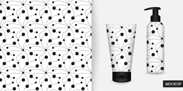 Geometric seamless pattern with circles and lines