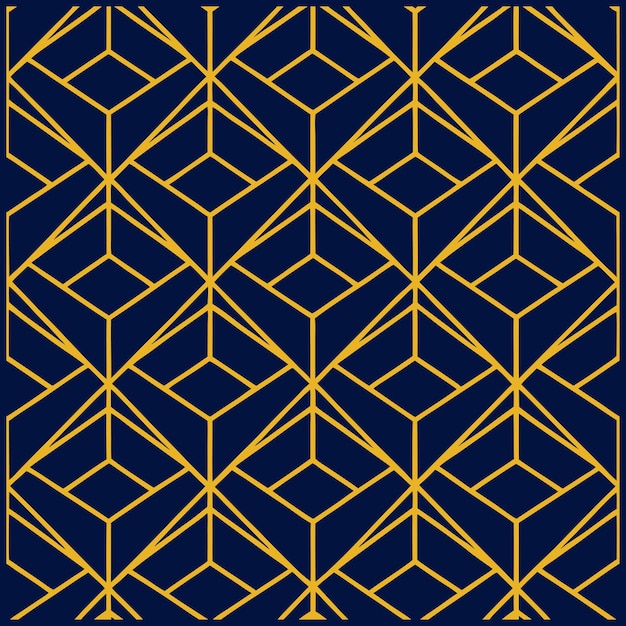Geometric Seamless Pattern with Gold Lines Vector Design