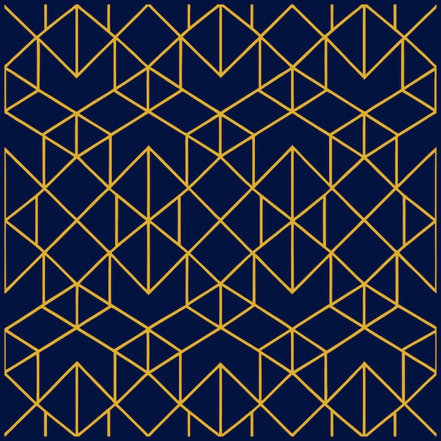 Geometric Seamless Pattern with Gold Lines Vector Design