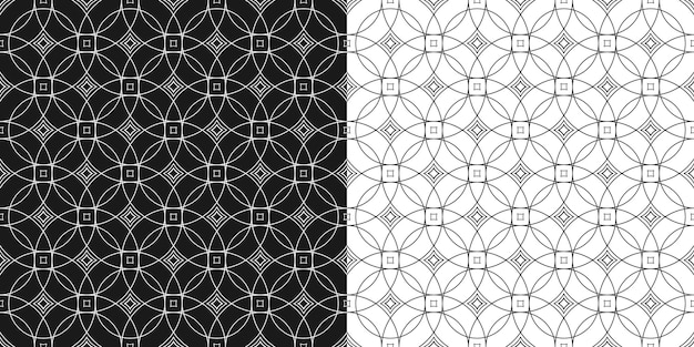 Geometric seamless pattern with intersecting circles small rhombuses