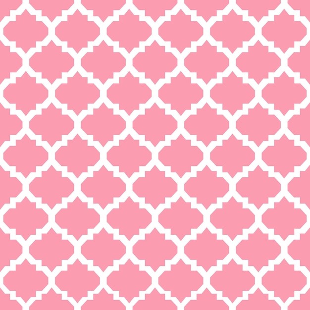 Geometric seamless pattern with pink moroccan tiles