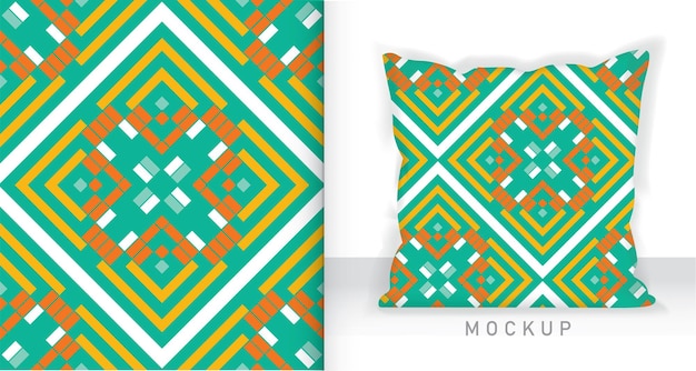 Geometric seamless pattern with square and rectangle