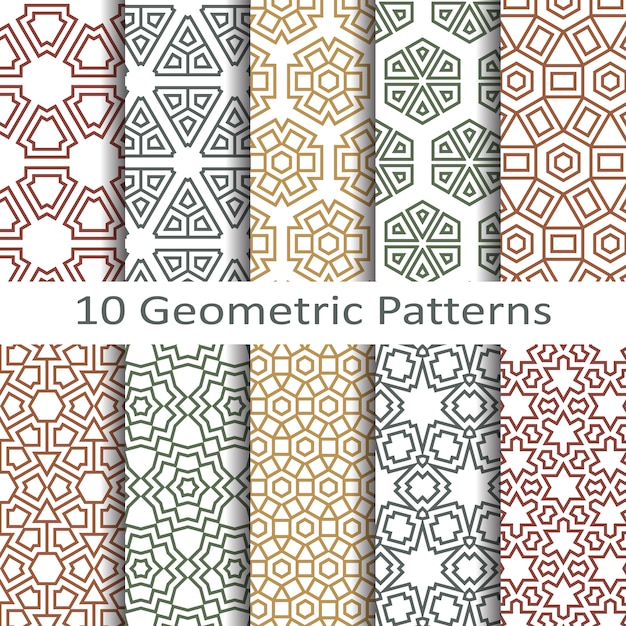 Vector geometric seamless patterns vector