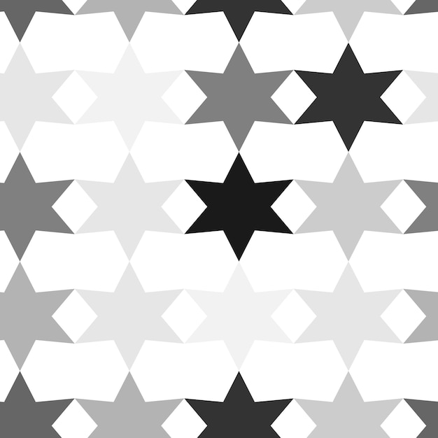 Geometric Seamless Vector Pattern of monochrome stars