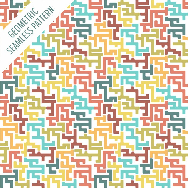 Vector geometric seamless vector pattern in retro colors. old style background. vintage texture colorful ornament.